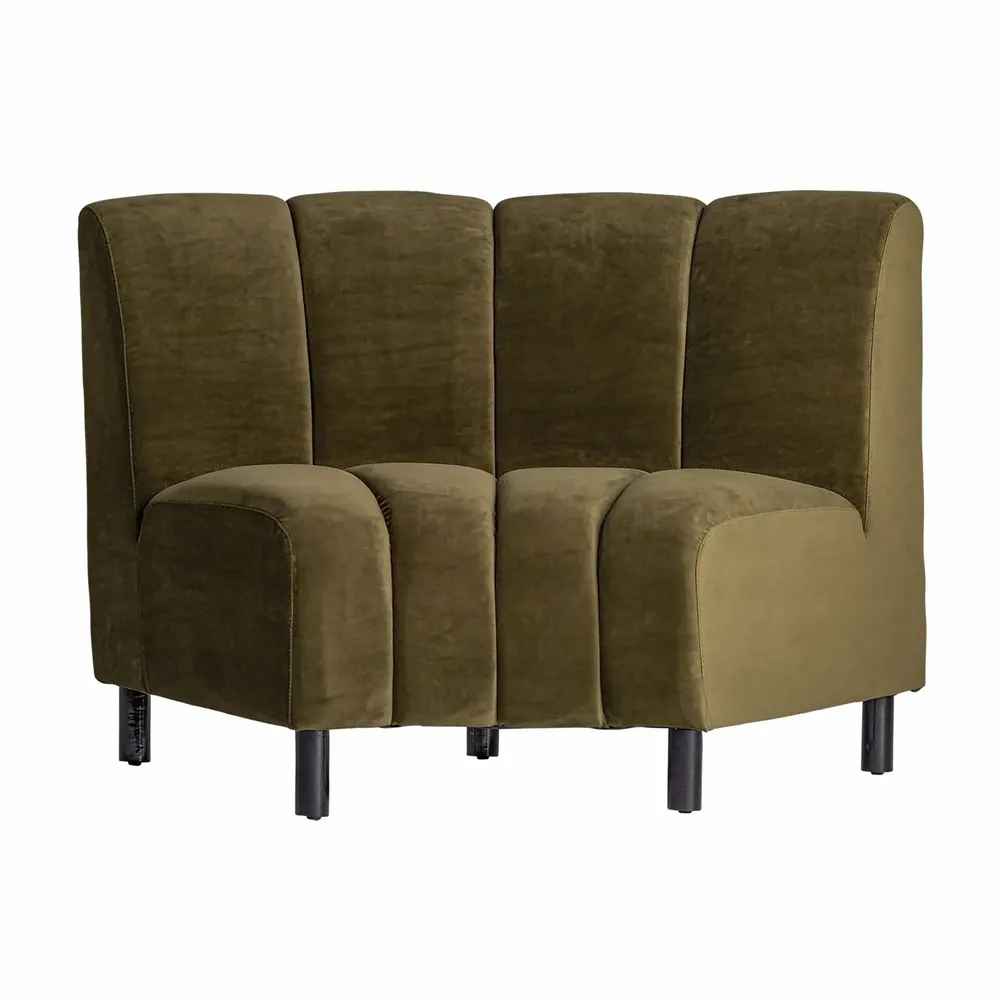 Canapés - Module canapé central en velours vert 175x72x88 cm - VICAL