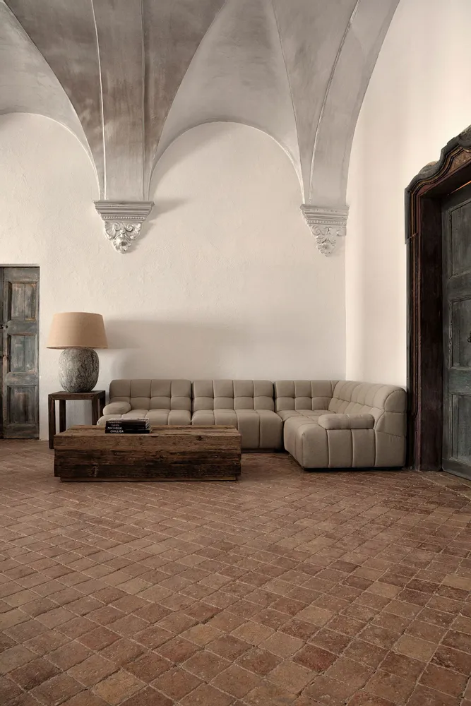 Sofas - Central sofa module in light brown pine wood 95x95x76 cm - VICAL