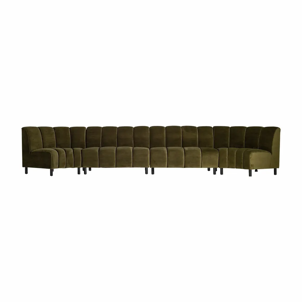 Canapés - Module canapé central en velours vert 175x72x88 cm - VICAL