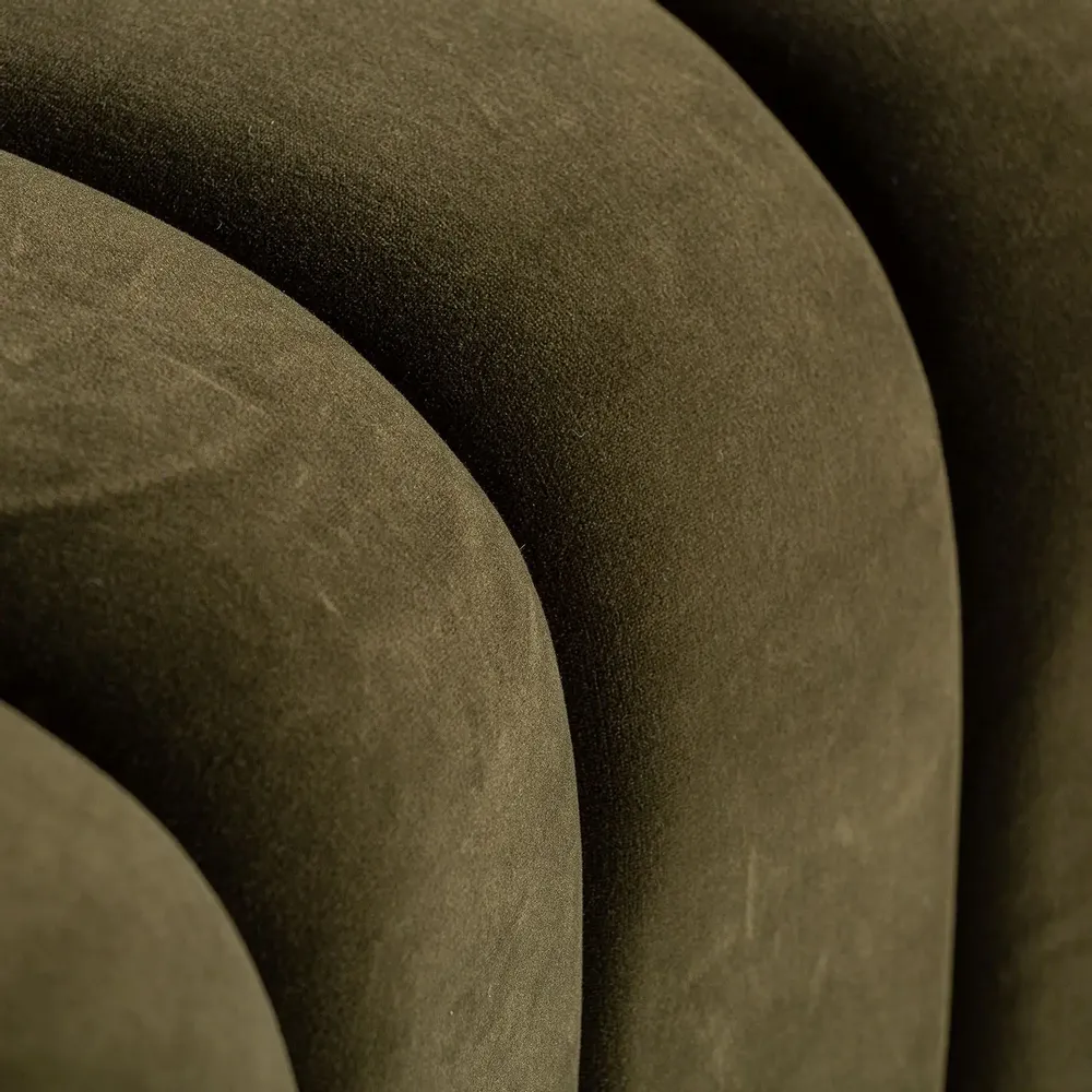 Canapés - Module canapé central en velours vert 175x72x88 cm - VICAL