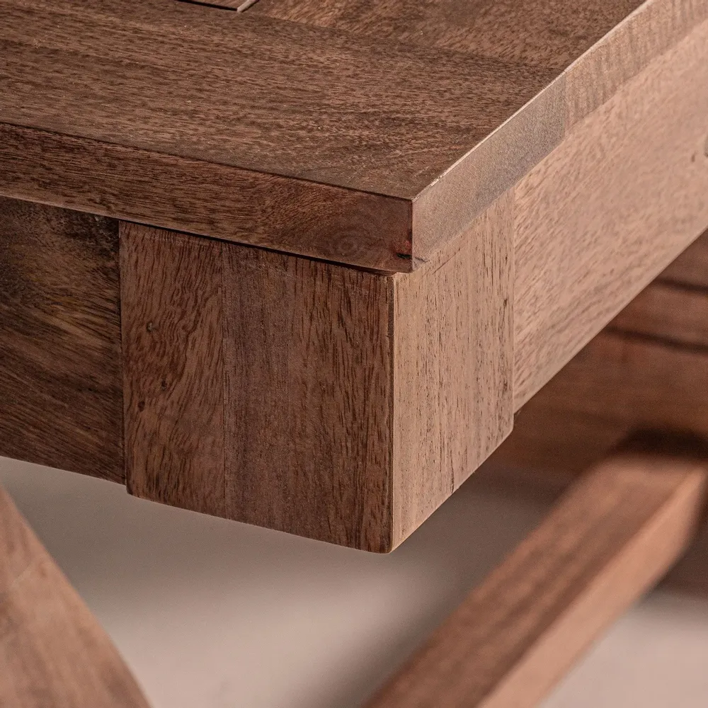 Dining Tables - Extending table in brown mango wood 180x90x78 cm - VICAL