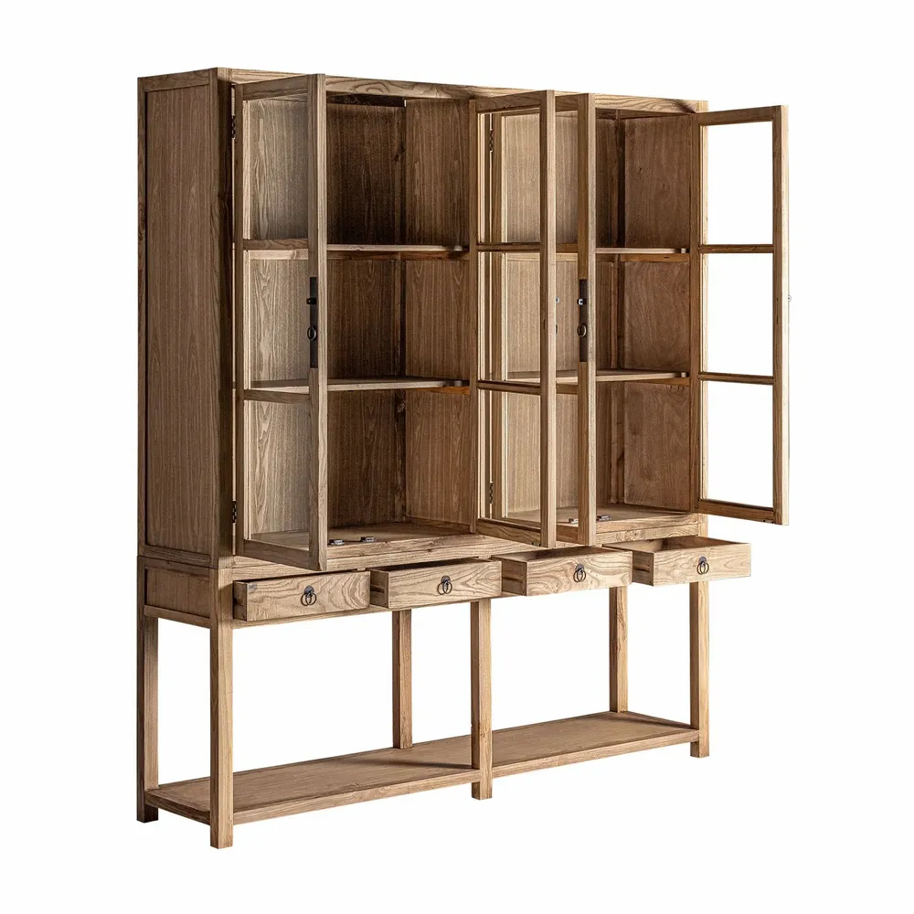 Armoires - Vitrine en bois d´orme marron 200x45x225 cm - VICAL