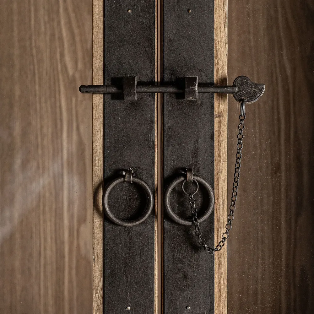 Armoires - Vitrine en bois d´orme marron 200x45x225 cm - VICAL