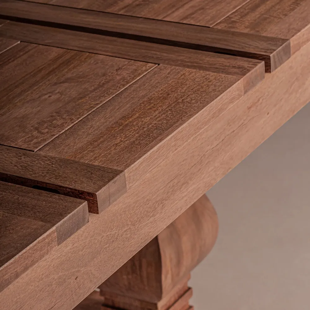 Dining Tables - Extending table in brown mango wood 180x90x78 cm - VICAL