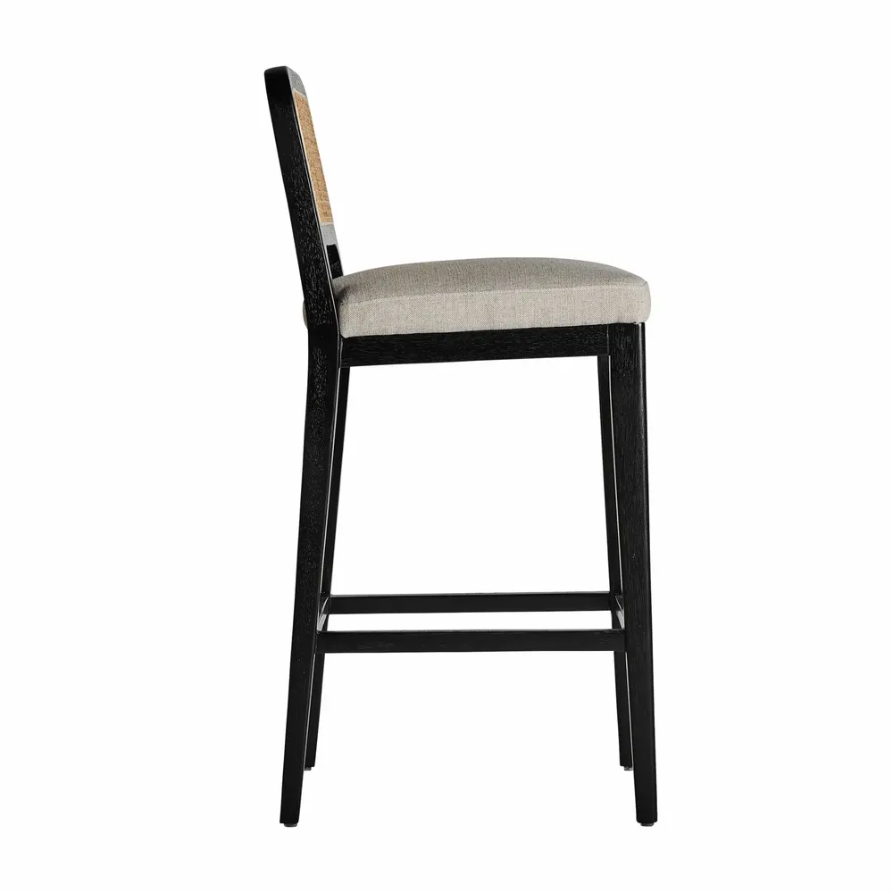 Tabourets - Tabouret en bois d´hévéa blanc 46x52x107 cm - VICAL