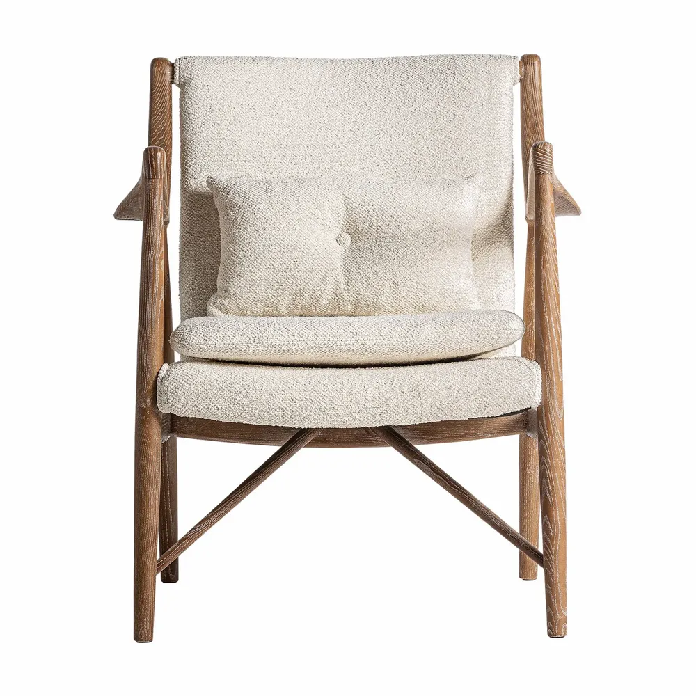 Fauteuils - Fauteuil en polyester blanc cassé 73x76x84 cm - VICAL