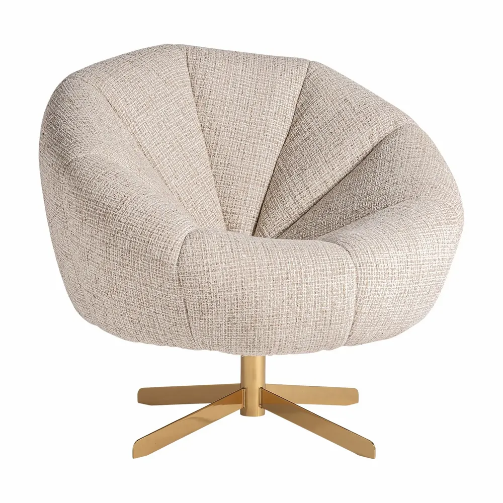 Armchairs - Beige polyester armchair 84x79x75 cm - VICAL