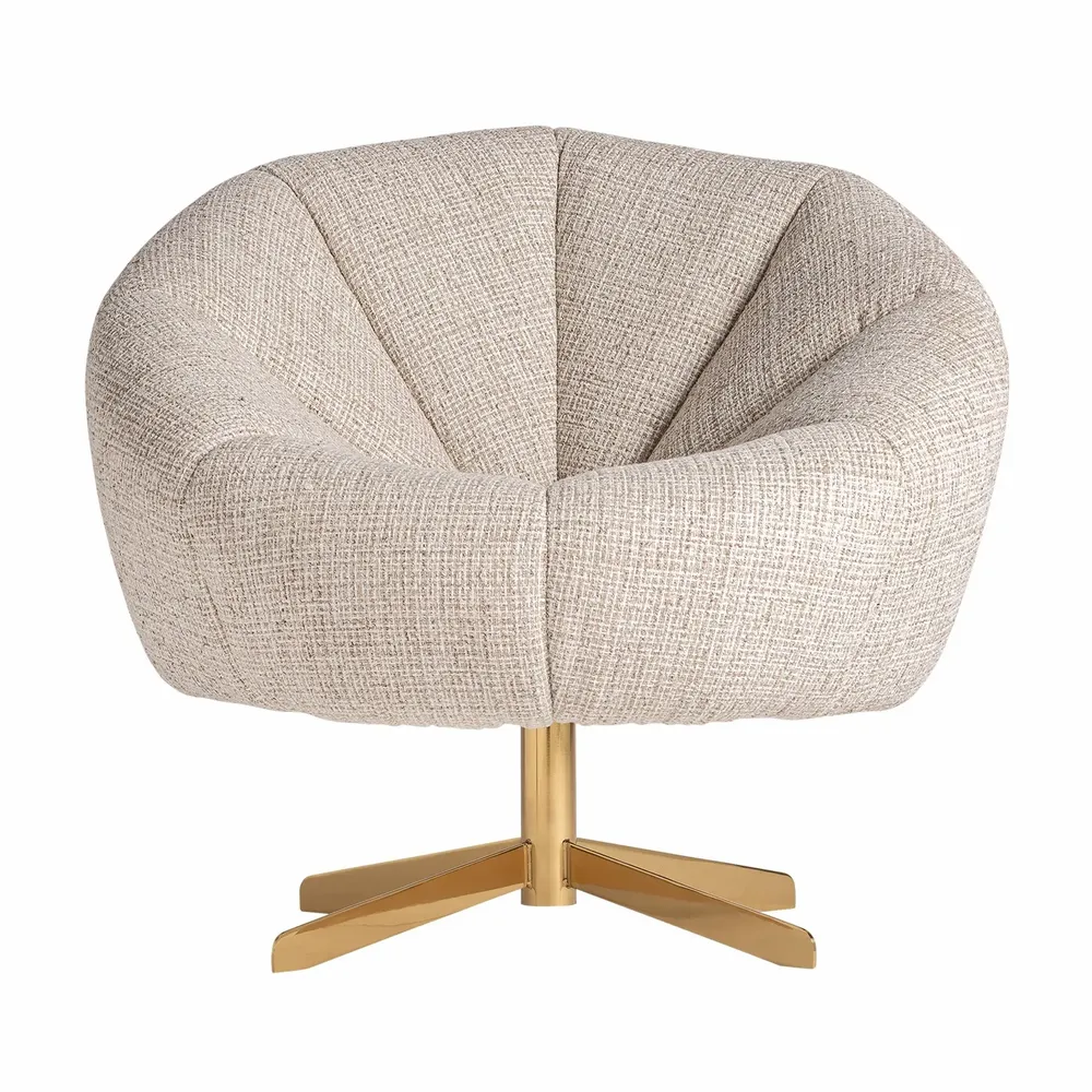 Armchairs - Beige polyester armchair 84x79x75 cm - VICAL