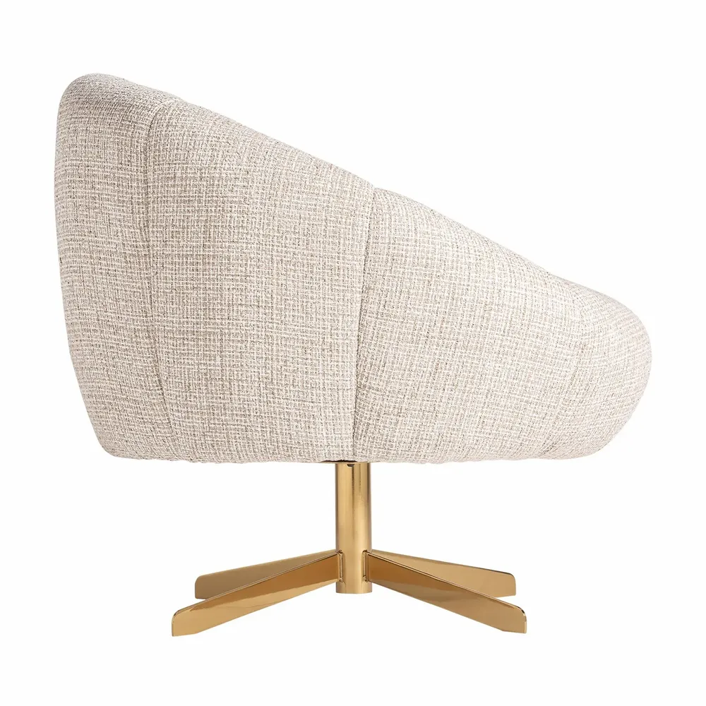 Armchairs - Beige polyester armchair 84x79x75 cm - VICAL