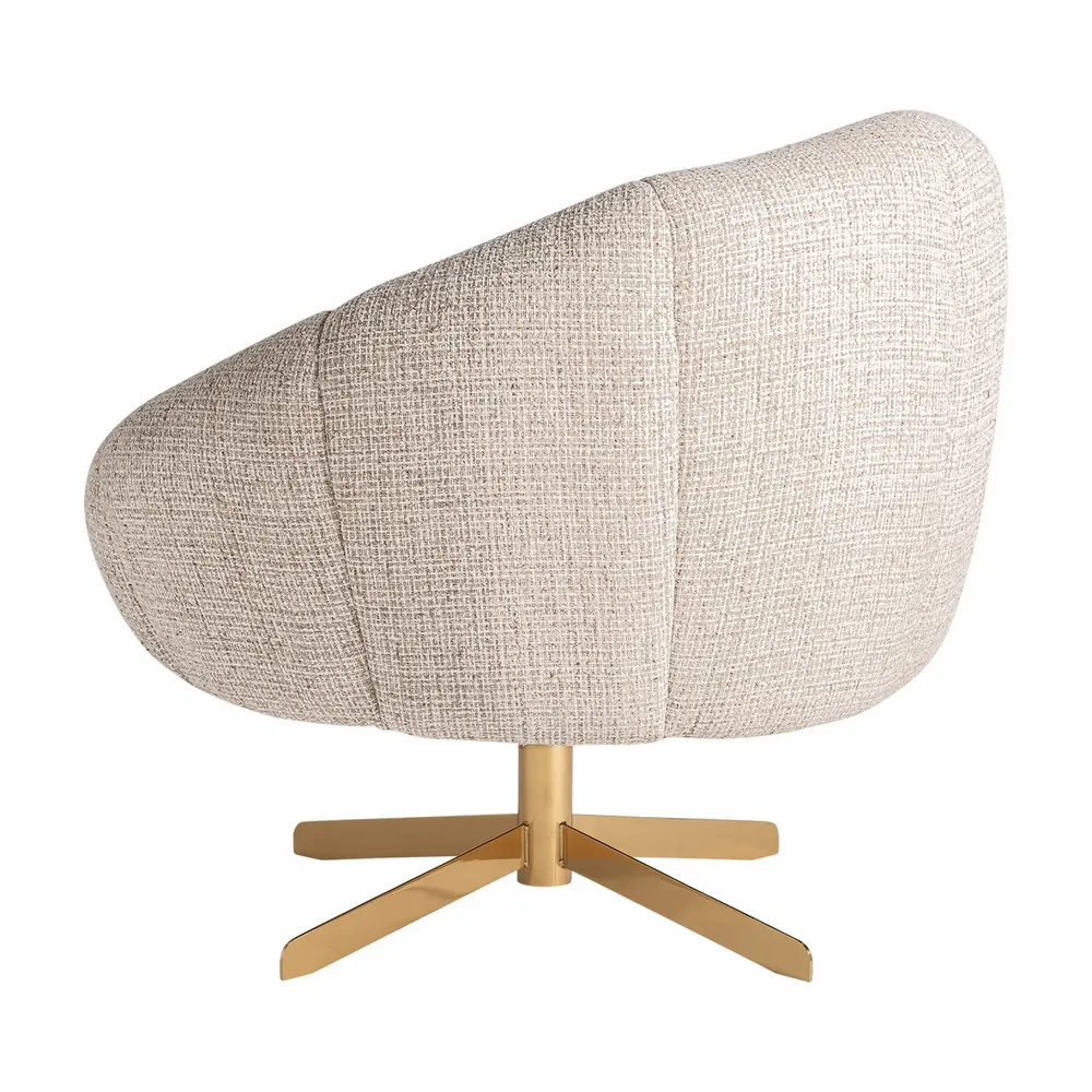 Armchairs - Beige polyester armchair 84x79x75 cm - VICAL