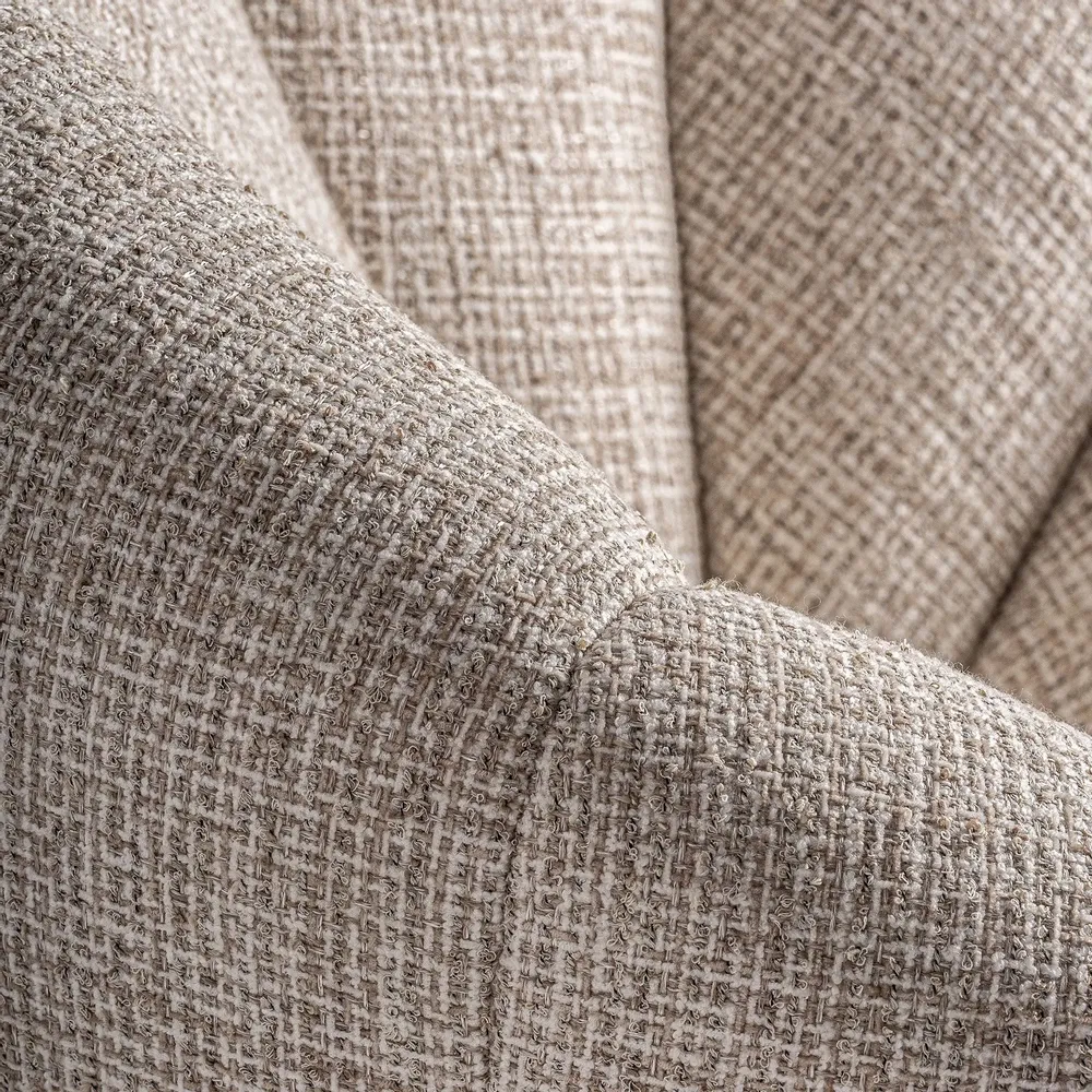 Armchairs - Beige polyester armchair 84x79x75 cm - VICAL