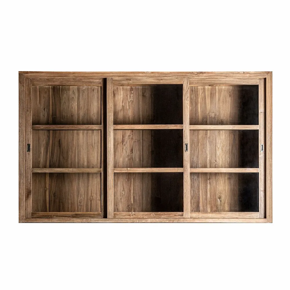 Wardrobe - Brown railway wooden display case 240x48x143 cm - VICAL
