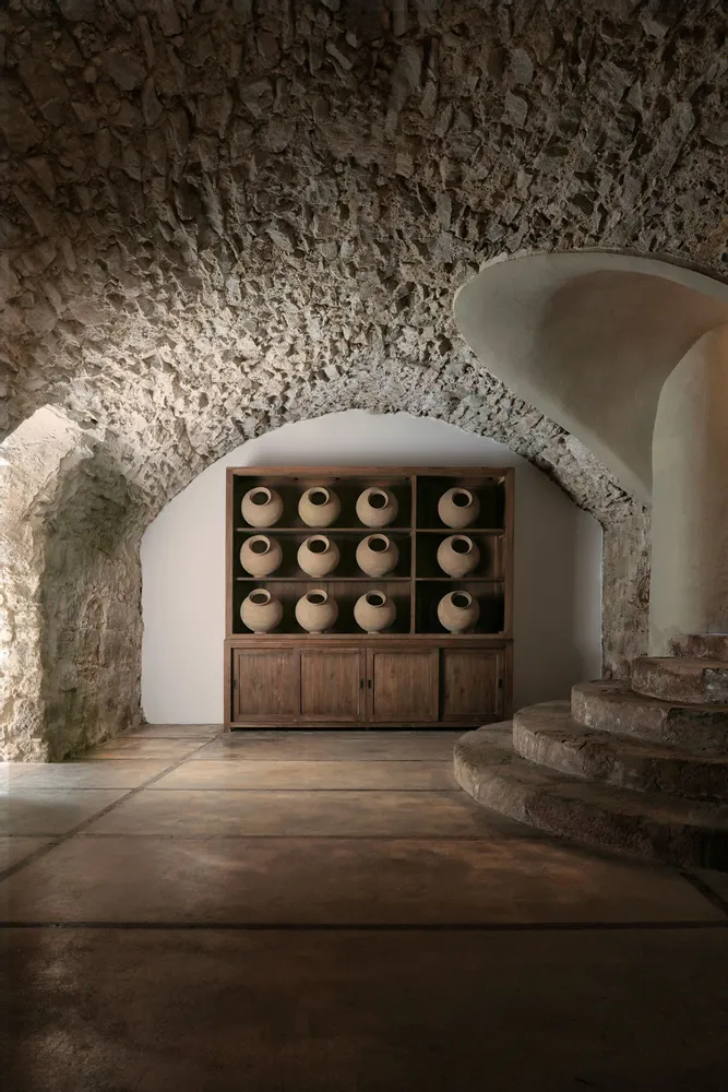 Wardrobe - Brown railway wooden display case 240x48x143 cm - VICAL