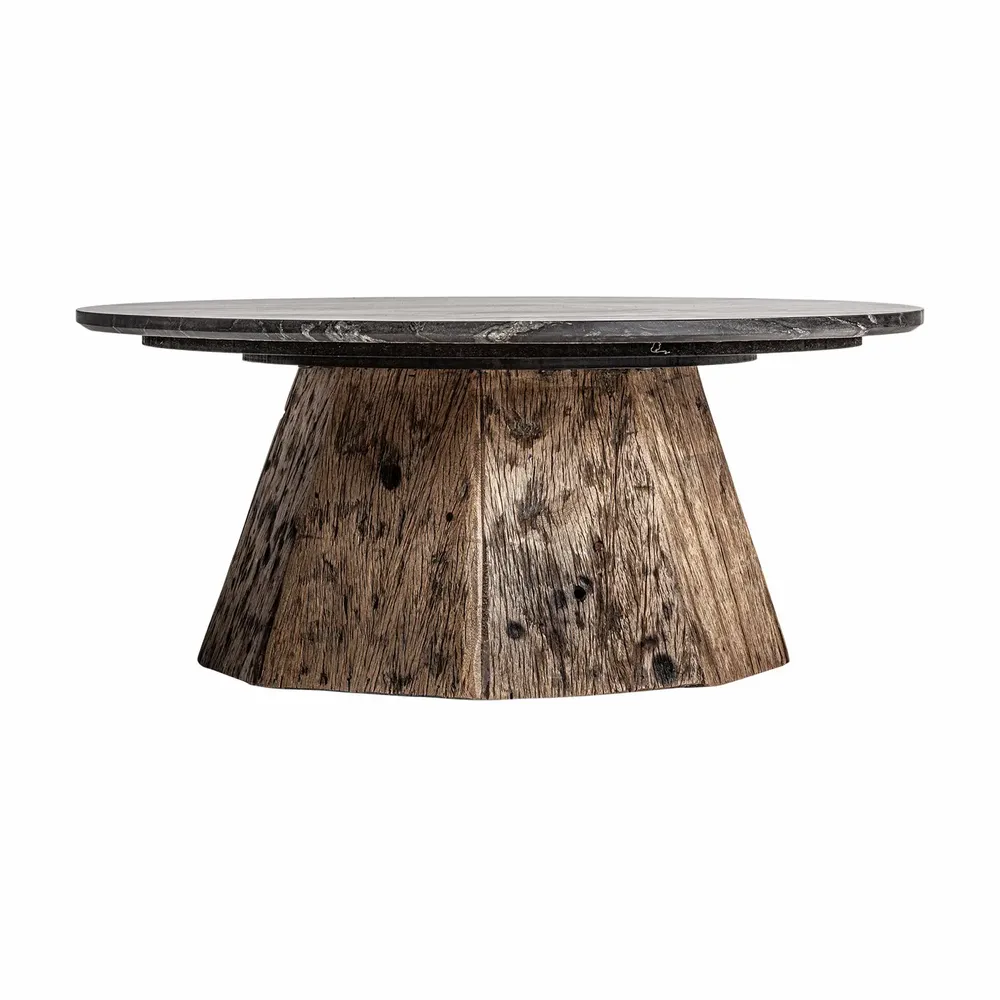 Coffee tables - Brown marble coffee table 80x80x35 cm - VICAL