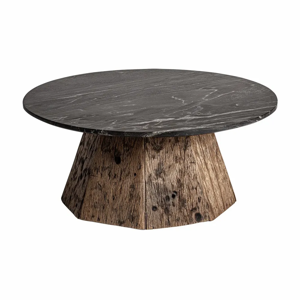 Coffee tables - Brown marble coffee table 80x80x35 cm - VICAL