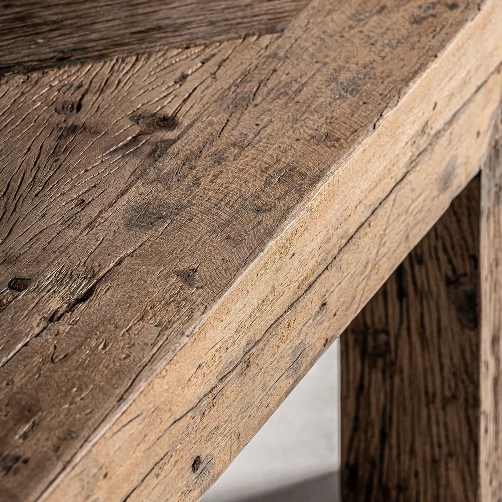 Other tables - Brown reclaimed wood coffee table 55x55x61 cm - VICAL