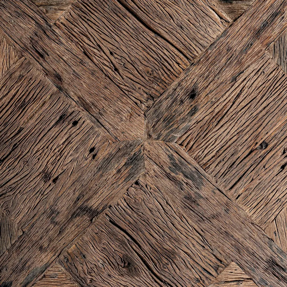 Other tables - Brown reclaimed wood coffee table 55x55x61 cm - VICAL