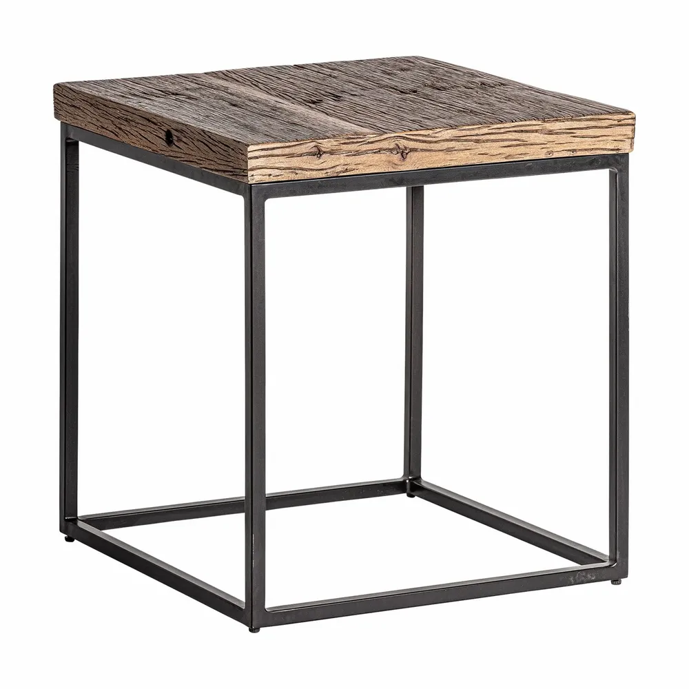 Other tables - Brown reclaimed wood coffee table 55x55x60 cm - VICAL
