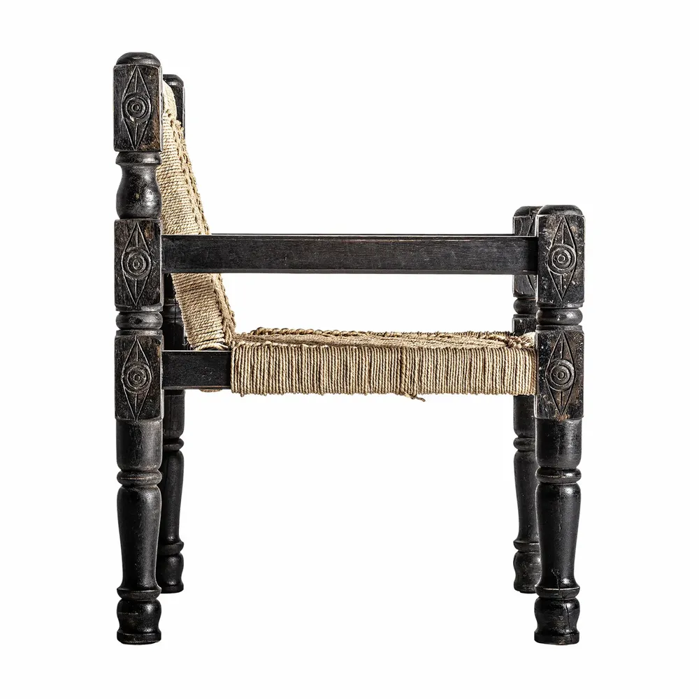 Armchairs - Brown reclaimed wood armchair 58x61x75 cm - VICAL