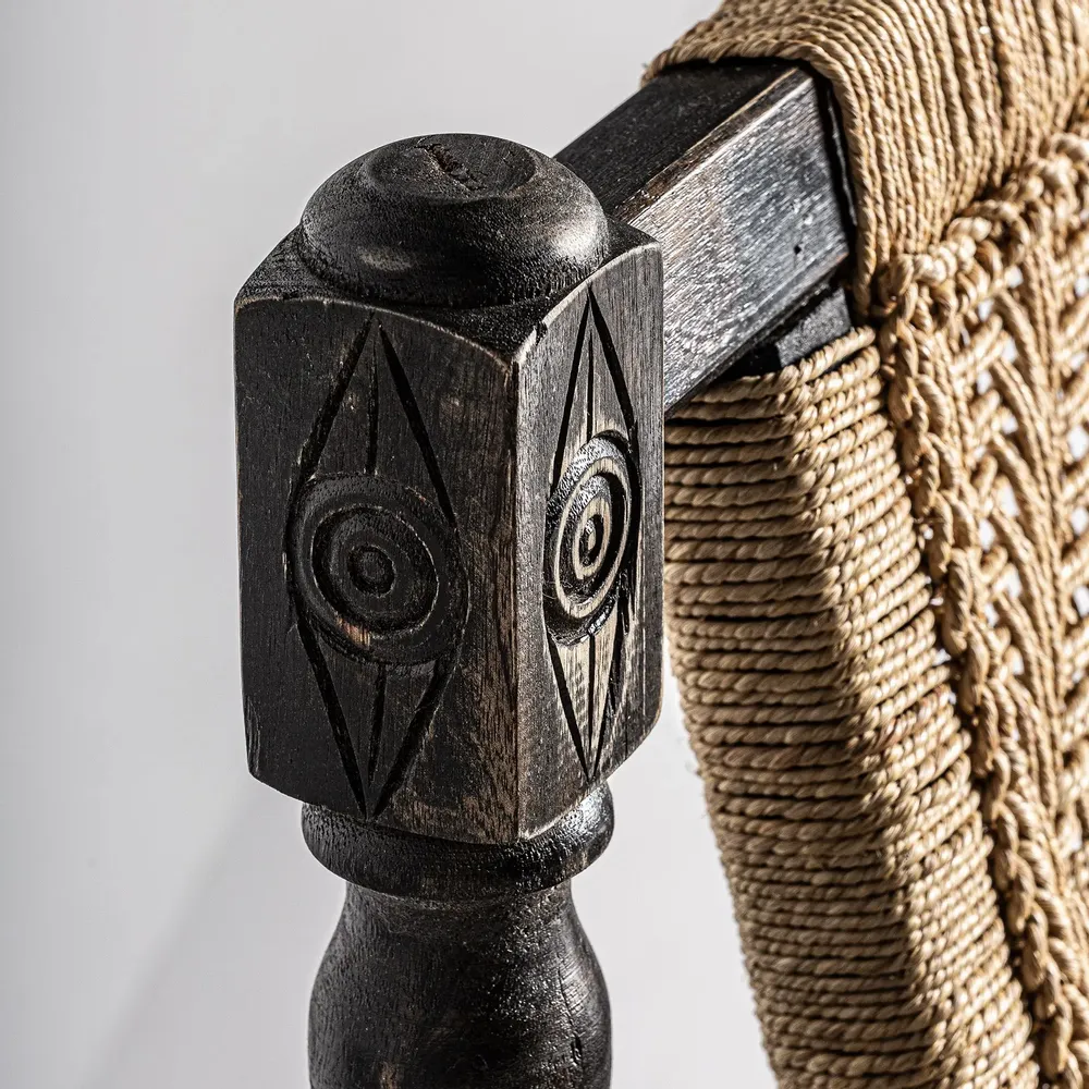 Armchairs - Brown reclaimed wood armchair 58x61x75 cm - VICAL