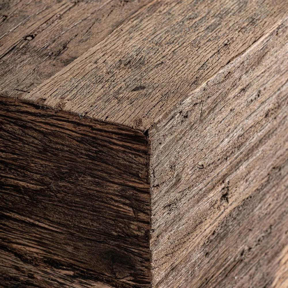 Coffee tables - Brown reclaimed wood coffee table 150x70x37 cm - VICAL