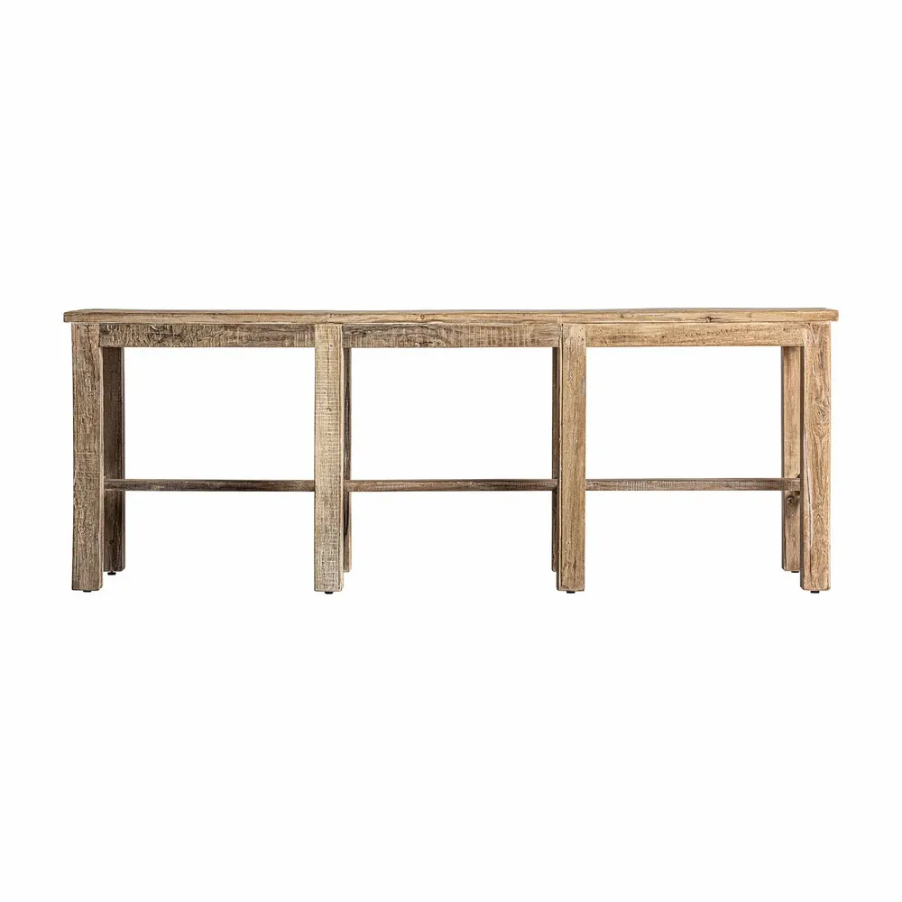 Console table - Brown reclaimed wood console 230x57x83 cm - VICAL