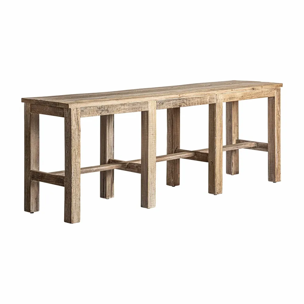 Console table - Brown reclaimed wood console 230x57x83 cm - VICAL