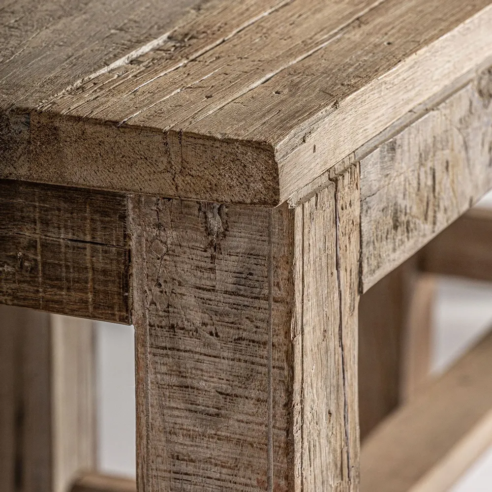 Console table - Brown reclaimed wood console 230x57x83 cm - VICAL