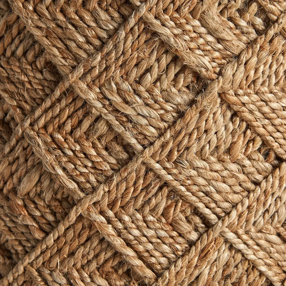 Footrests - Brown jute puff 40x40x46 cm - VICAL