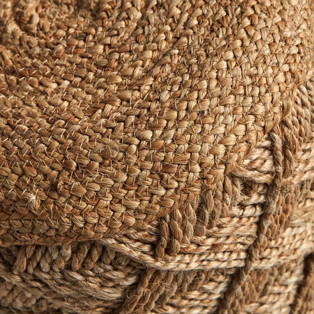 Footrests - Brown jute puff 40x40x46 cm - VICAL