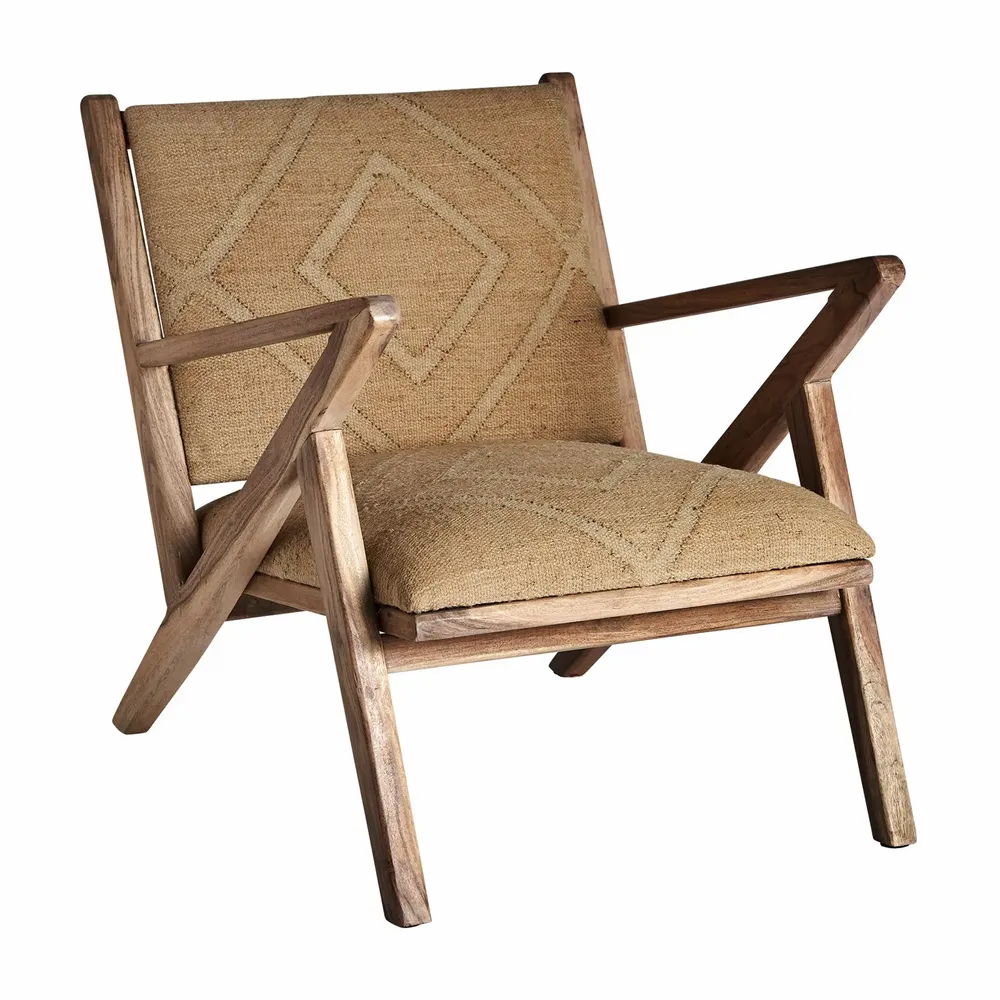 Armchairs - Brown jute armchair 62x83x72 cm - VICAL