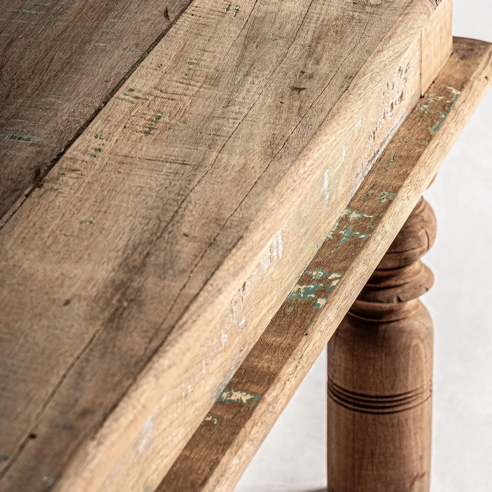 Coffee tables - Brown reclaimed wood coffee table 180x90x46 cm - VICAL