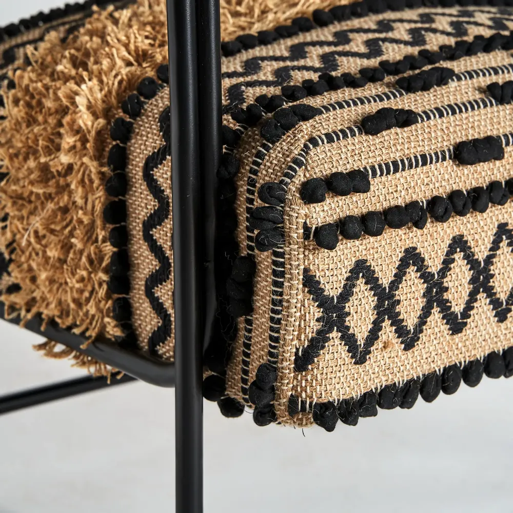 Armchairs - Brown jute armchair 64x67x72 cm - VICAL