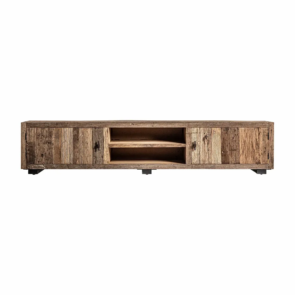TV stands - Brown reclaimed wood TV cabinet 250x45x50 cm - VICAL
