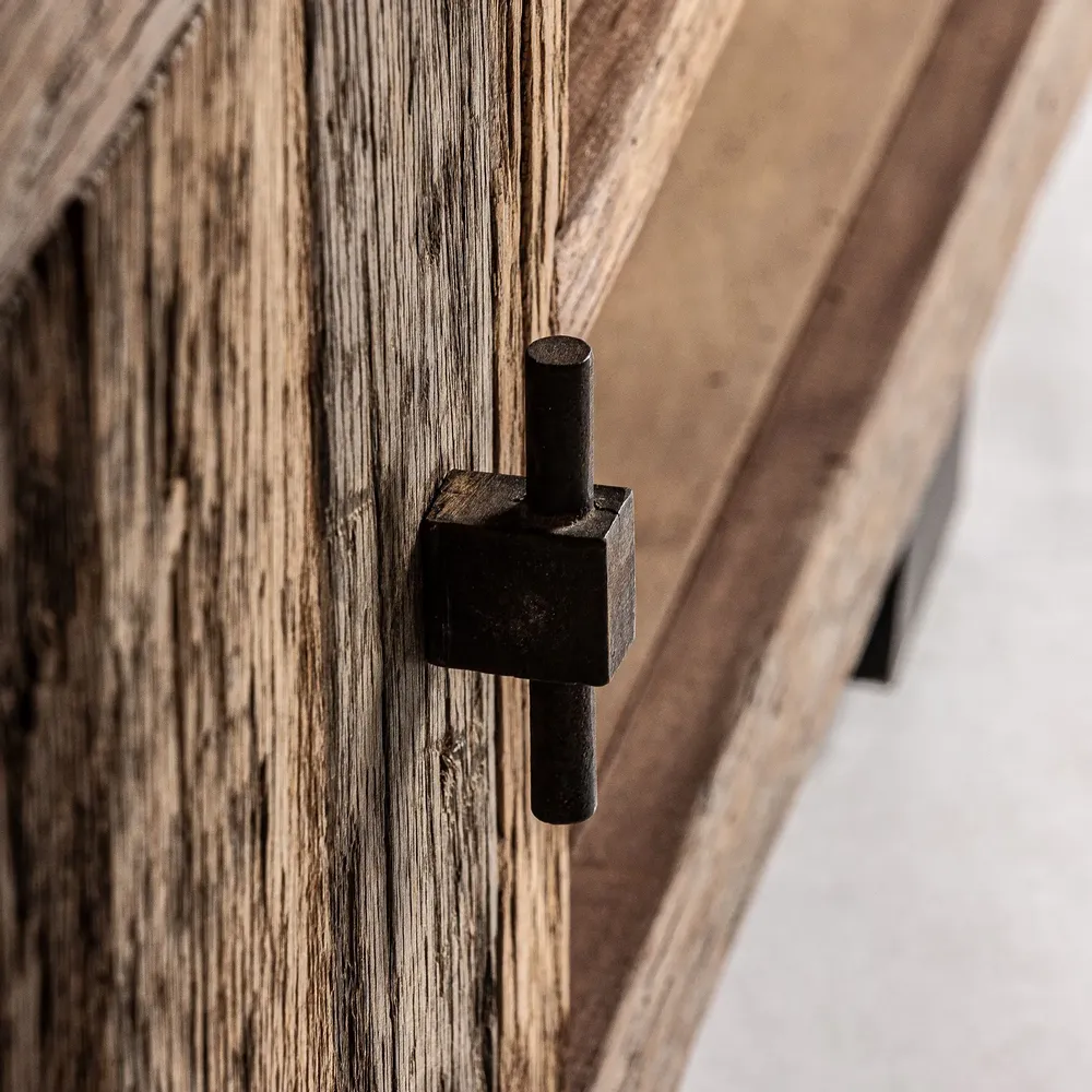 TV stands - Brown reclaimed wood TV cabinet 250x45x50 cm - VICAL