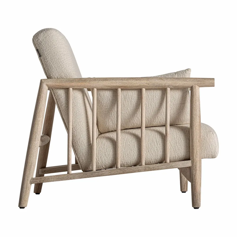 Armchairs - Armchair in off-white birch wood 84x90x84 cm - VICAL