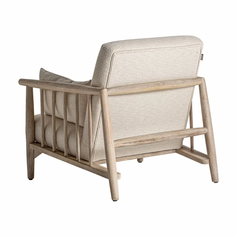 Armchairs - Armchair in off-white birch wood 84x90x84 cm - VICAL