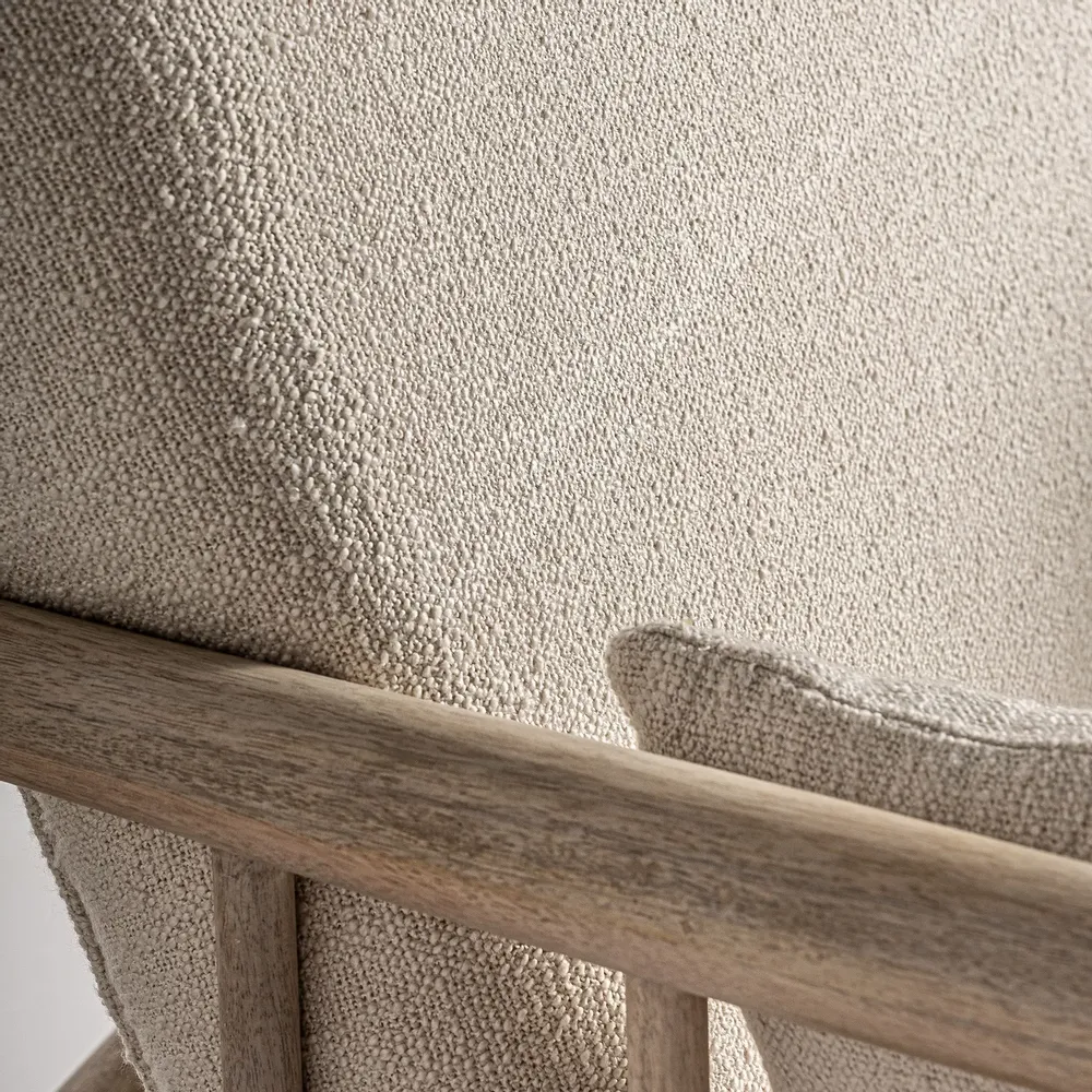 Armchairs - Armchair in off-white birch wood 84x90x84 cm - VICAL