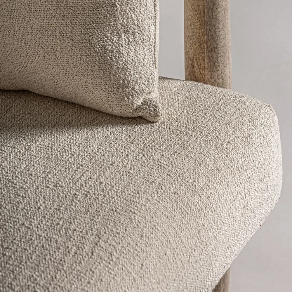 Armchairs - Armchair in off-white birch wood 84x90x84 cm - VICAL