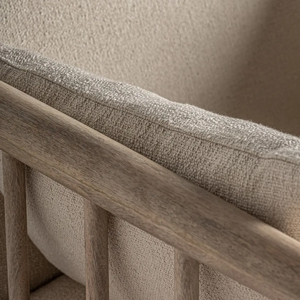 Armchairs - Armchair in off-white birch wood 84x90x84 cm - VICAL