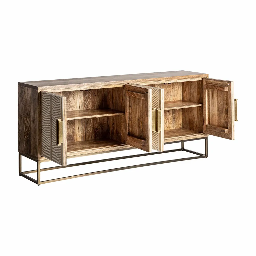 Buffets - Buffet en bois de mangue brun clair 180x40x81 cm - VICAL