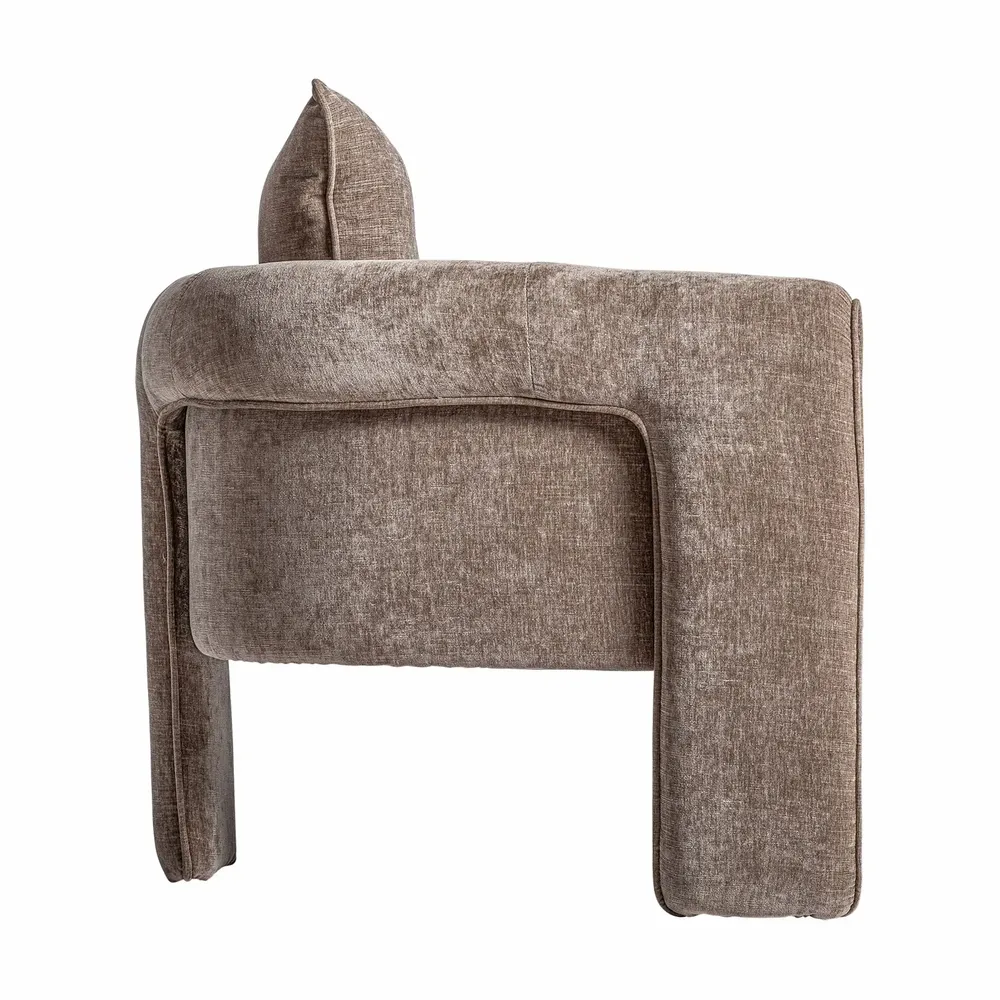 Armchairs - Armchair in taupe pine wood 81x76x80 cm - VICAL