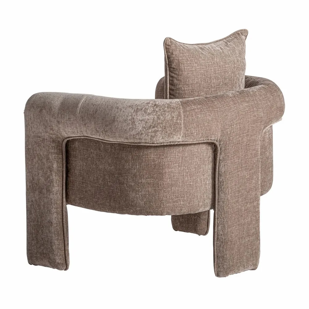 Armchairs - Armchair in taupe pine wood 81x76x80 cm - VICAL