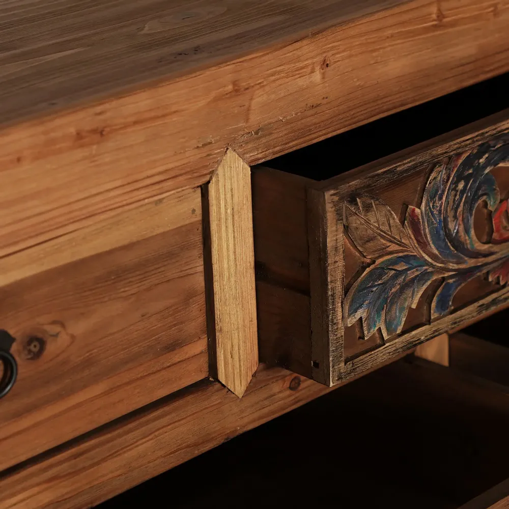 Buffets - Buffet en bois de pin recyclé marron 240x48x90 cm - VICAL