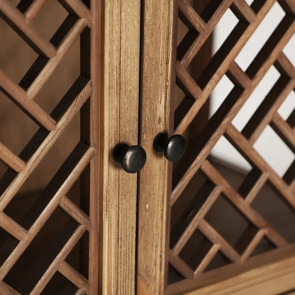 Armoires - Vitrine modulable en bois d´orme marron 85x40x85 cm - VICAL