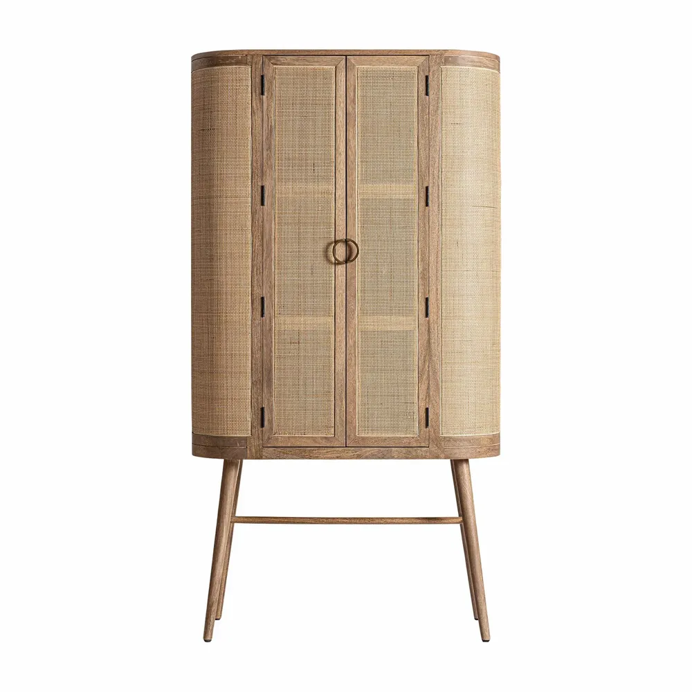 Wardrobe - Brown mango wood cabinet 105x45x180 cm - VICAL