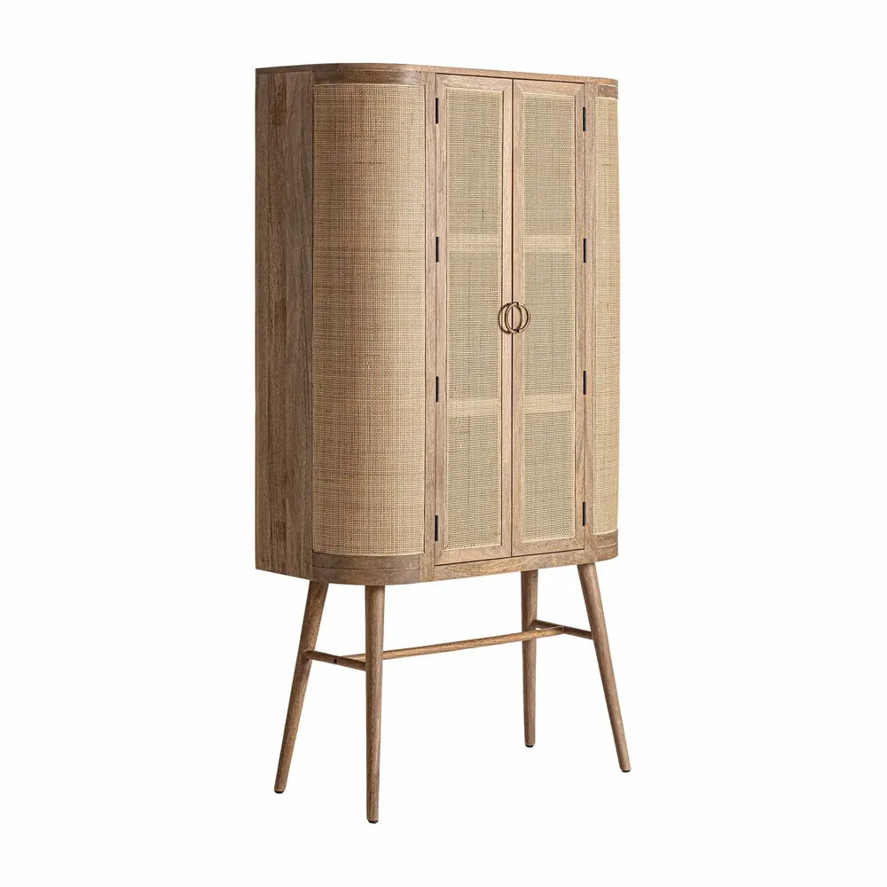 Wardrobe - Brown mango wood cabinet 105x45x180 cm - VICAL
