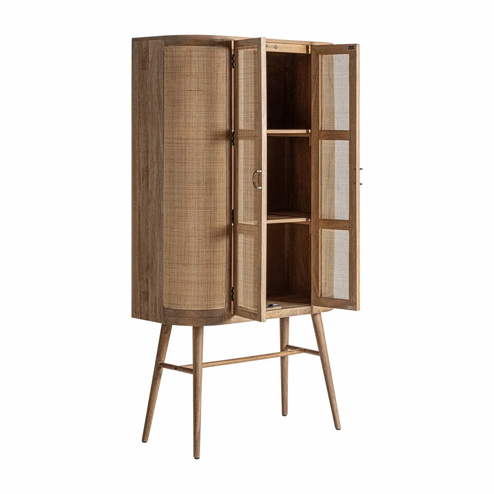 Wardrobe - Brown mango wood cabinet 105x45x180 cm - VICAL