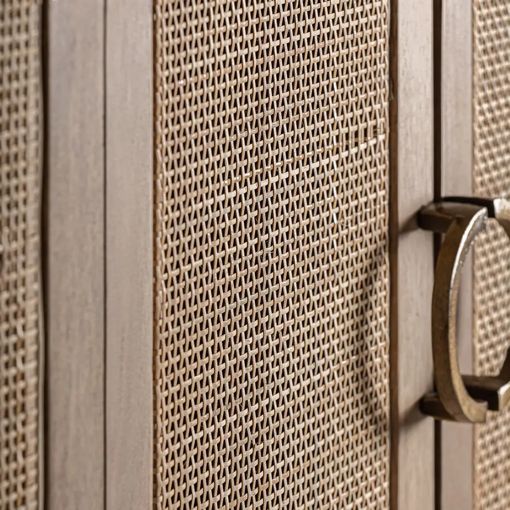 Wardrobe - Brown mango wood cabinet 105x45x180 cm - VICAL