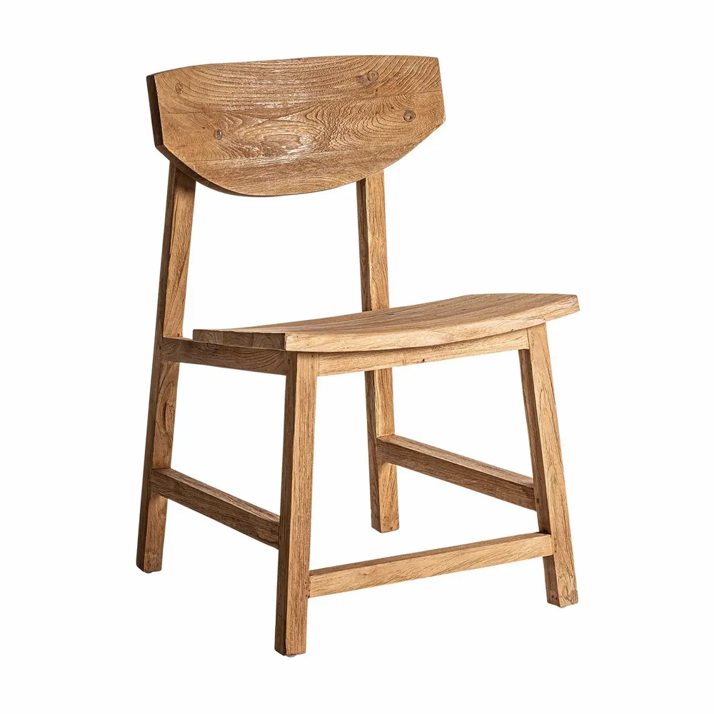 Chairs - Brown teak wood chair 48x64x80 cm - VICAL